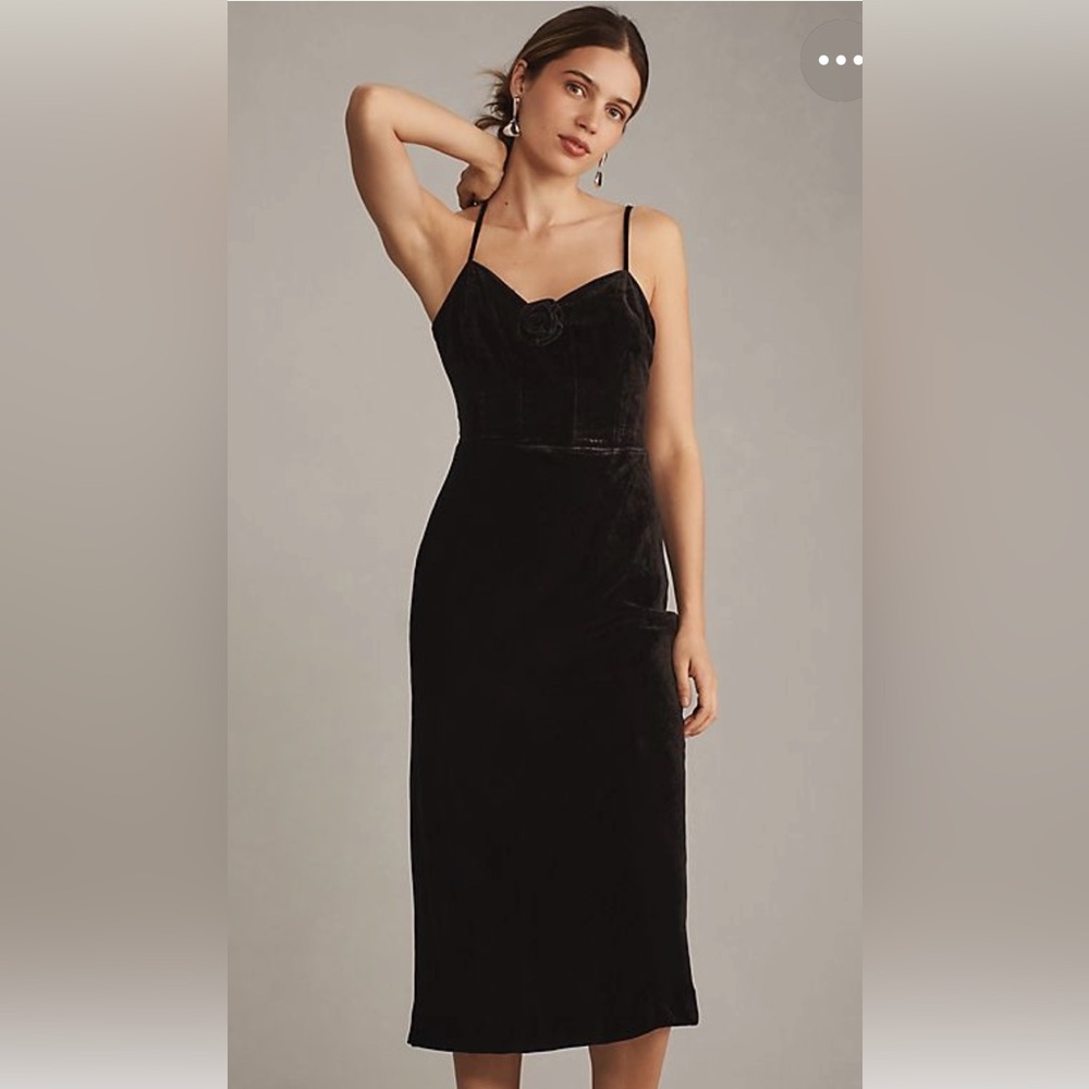 Paige Gais Rosette Velvet Dress